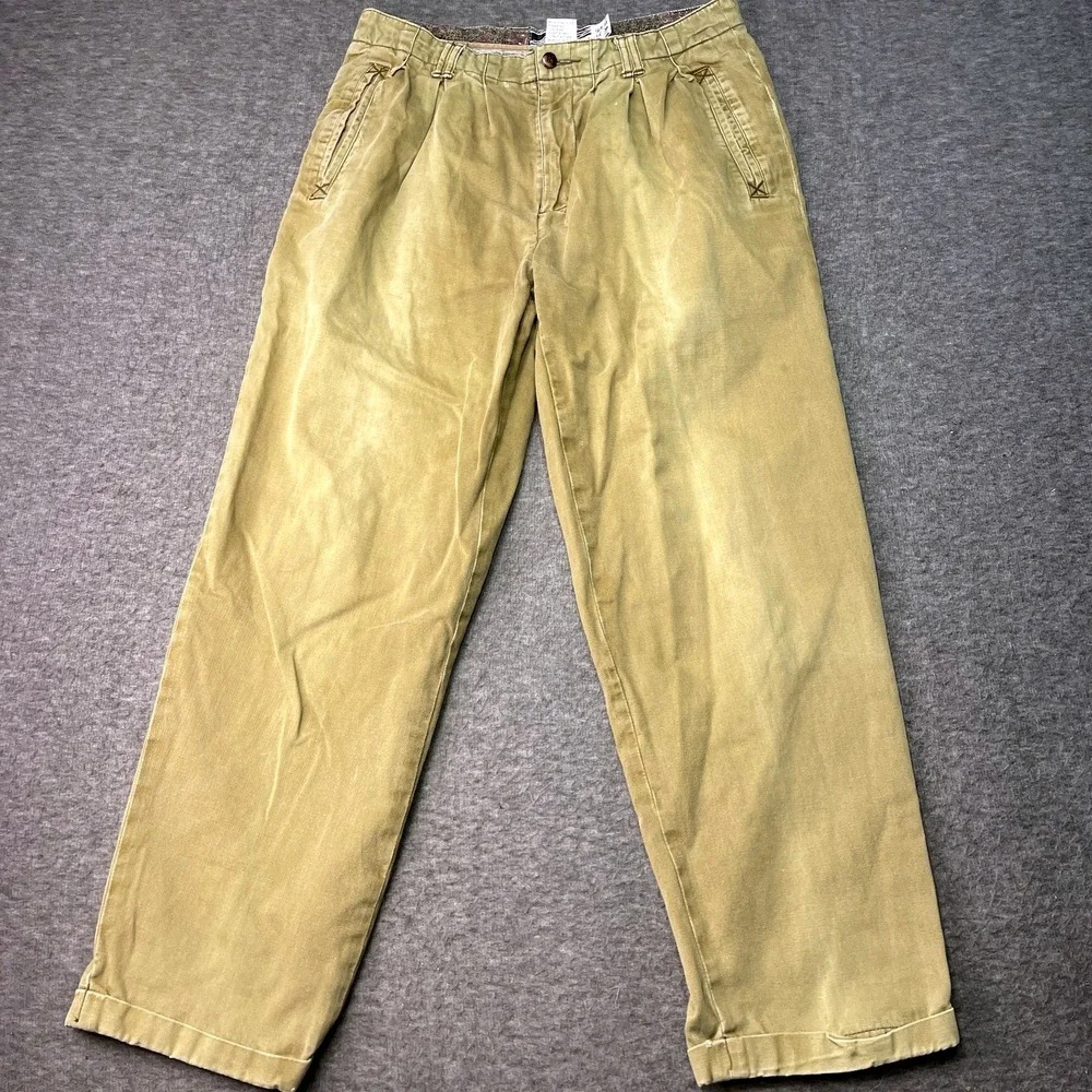 Vintage Bobbio Pants Womens Size 31 Brown Khaki Flat‎ Front Retro Casual 80s
